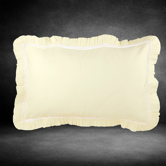 Pillow Covers-Plain Color-Light Yellow- Pair