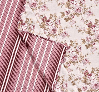 Dohar Cotton-Double Bed- Pink Roses