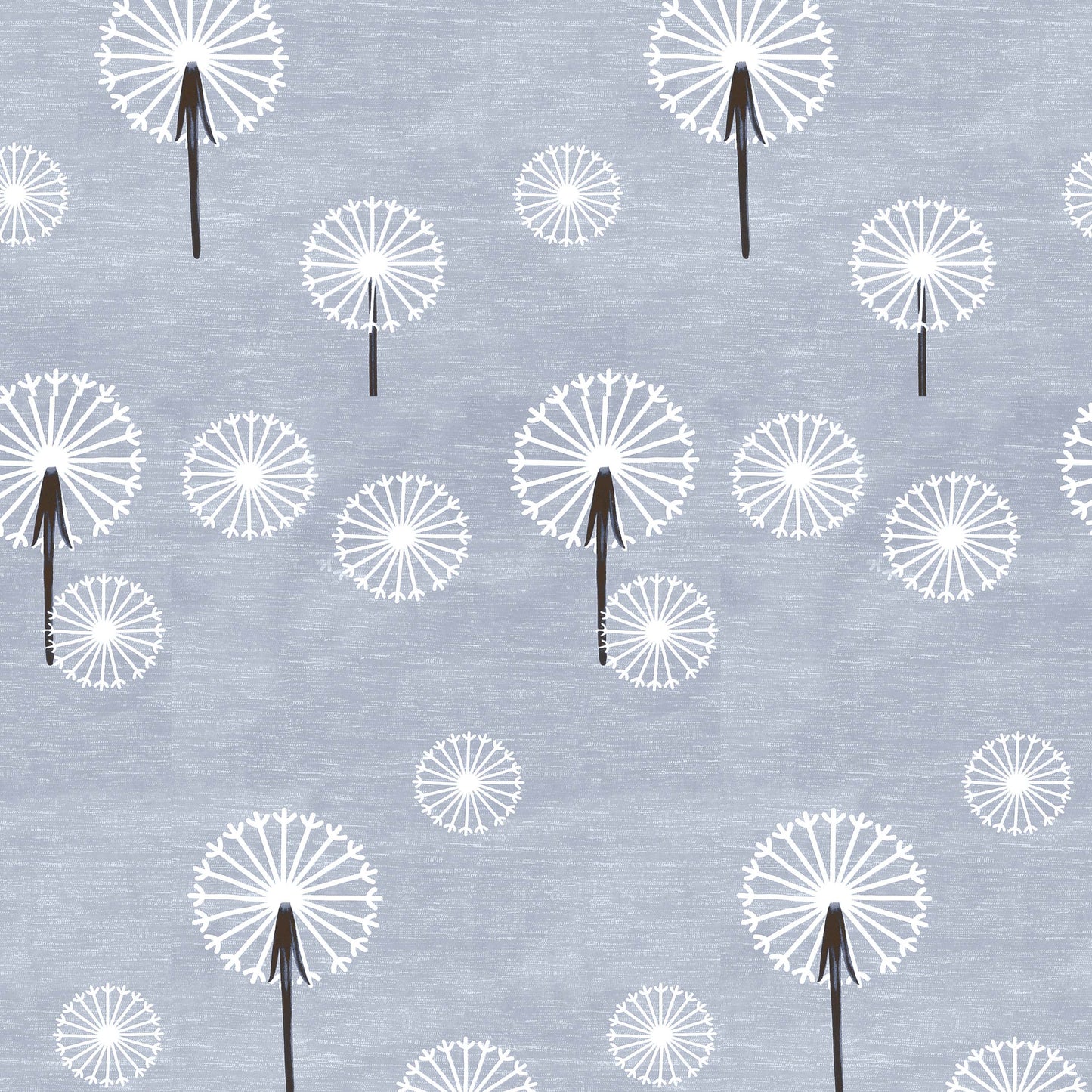 Printed Bedsheet- Double Bed -Grey Dandelions