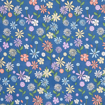Printed Bedsheet- Double Bed -Blue Floral