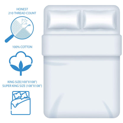 Cotton Bedsheet - Double Bed - White