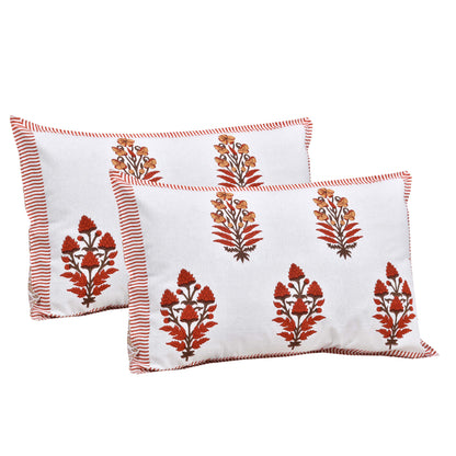 Pure Cotton Printed Bedsheet- Double Bed - Patterned Flower Tree - Red