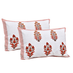 Ethnic Prints Bedsheet- Double Bed - Patterned Flower Tree - Red
