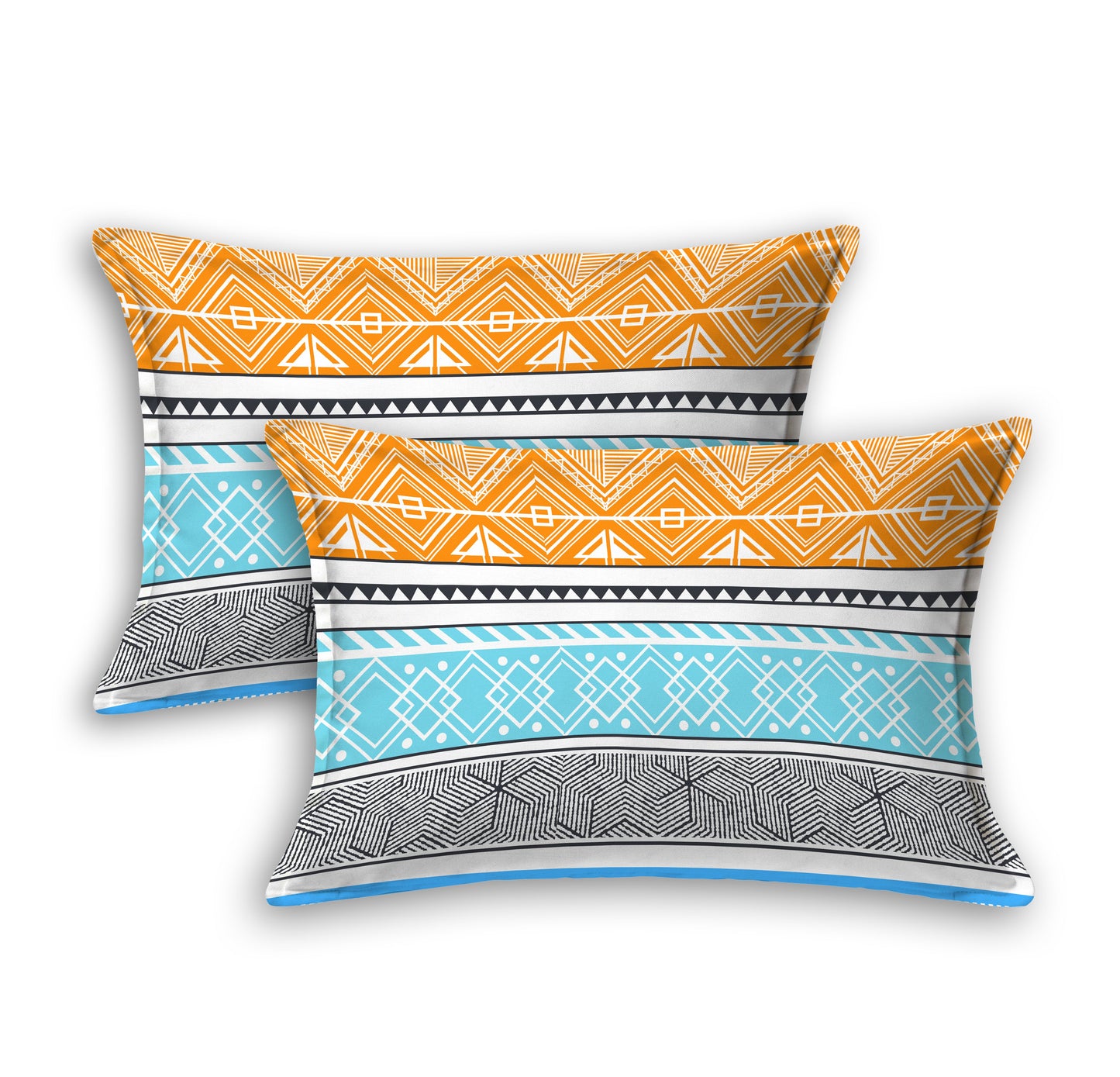 Pure Cotton Printed Bedsheet- Double Bed -Tribal Art Orange