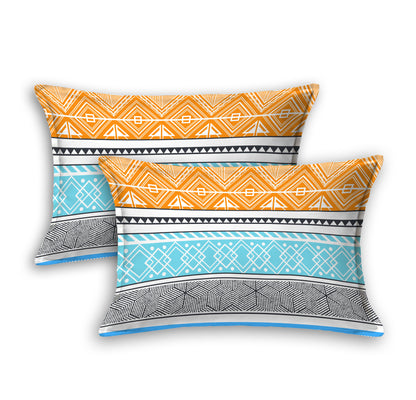 Pure Cotton Printed Bedsheet- Double Bed -Tribal Art Orange