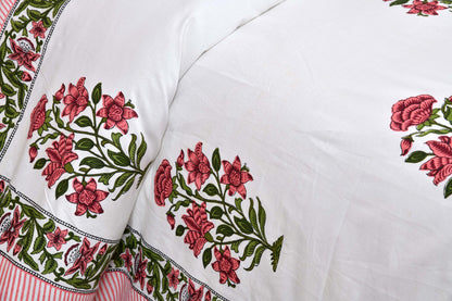 Pure Cotton Printed Bedsheet-Double Bed-Flower Tree-Pink