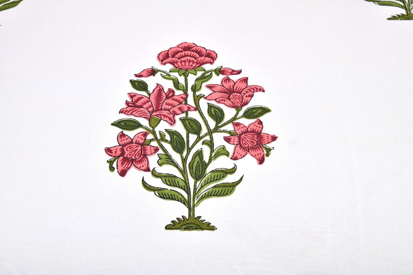 Pure Cotton Printed Bedsheet-Double Bed-Flower Tree-Pink