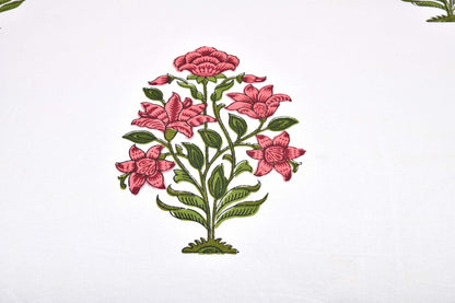 Pure Cotton Printed Bedsheet-Double Bed-Flower Tree-Pink