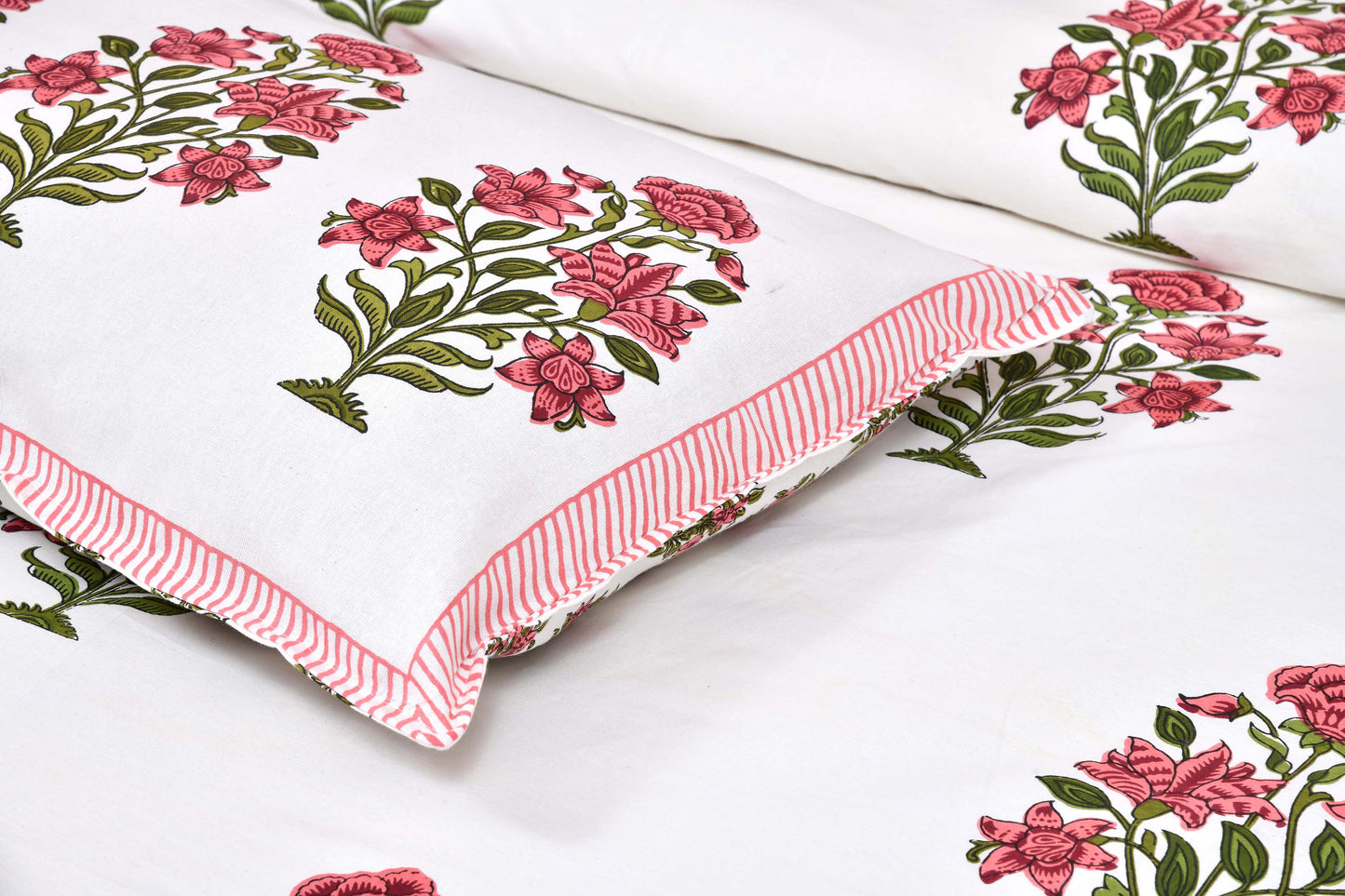 Pure Cotton Printed Bedsheet-Double Bed-Flower Tree-Pink