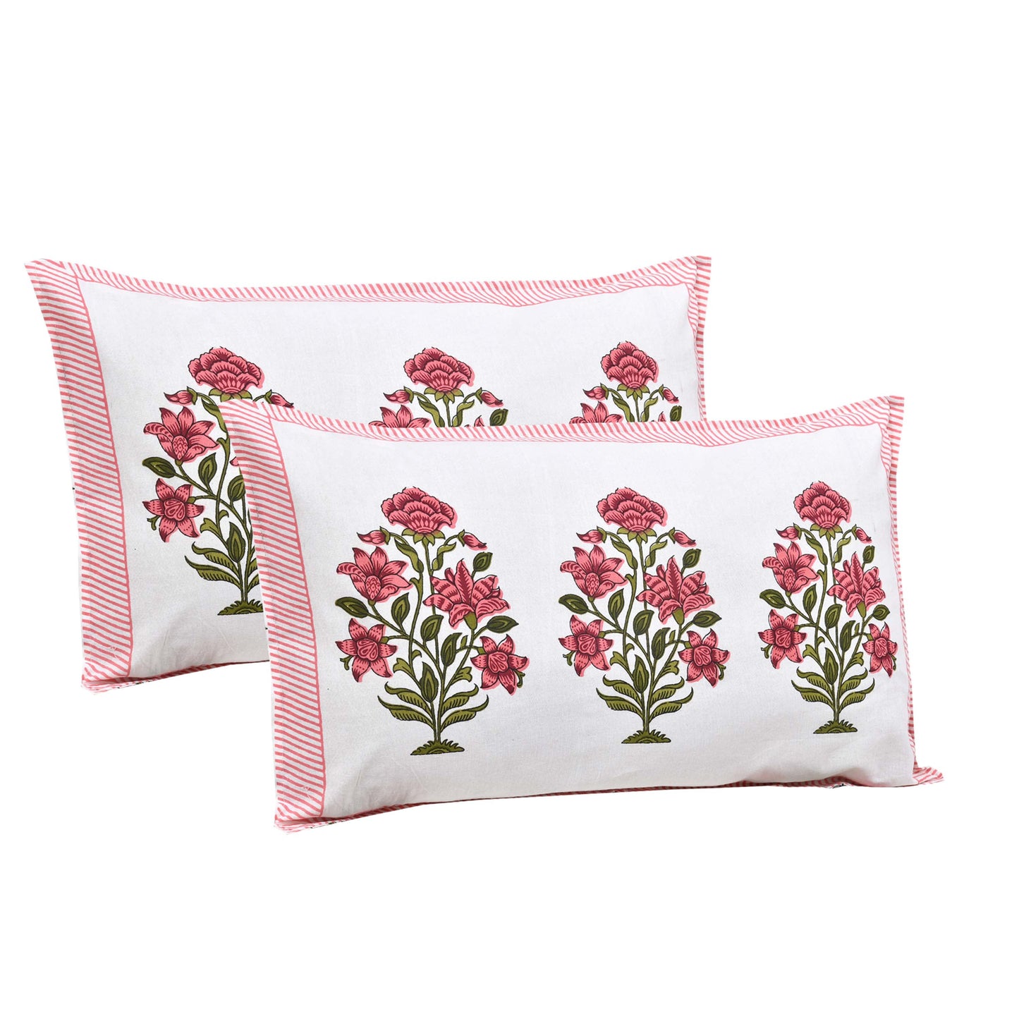 Pure Cotton Printed Bedsheet-Double Bed-Flower Tree-Pink