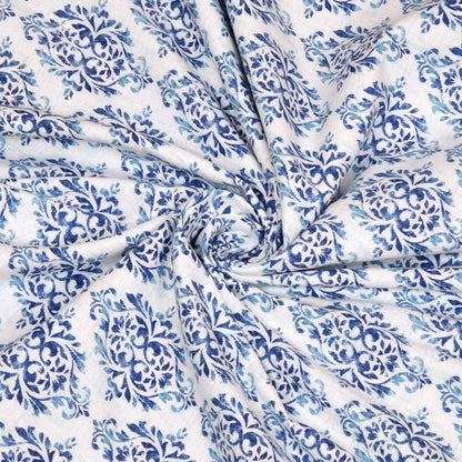 Dohar Cotton-Double Bed- Blue n Green Ethnic Buti