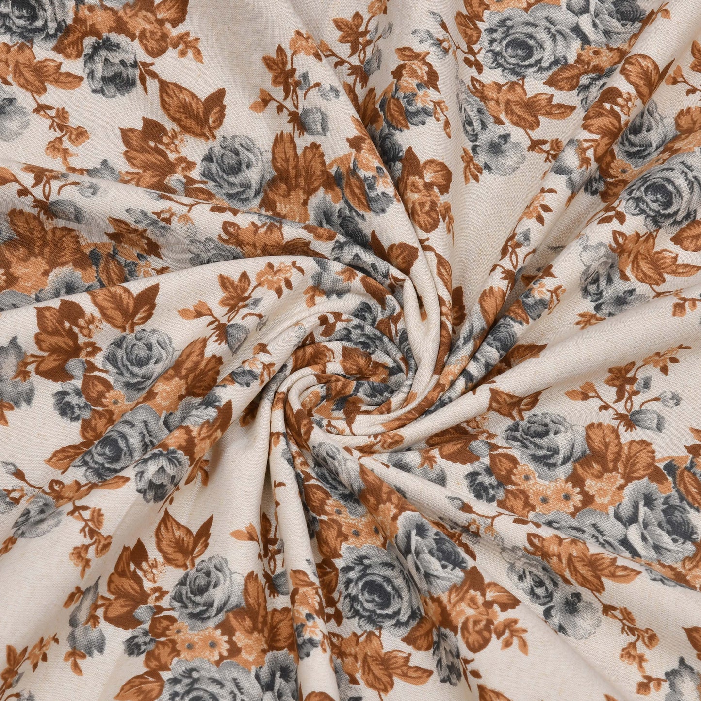 Dohar Cotton-Double Bed- Rose Bouquet Yellow N Gray