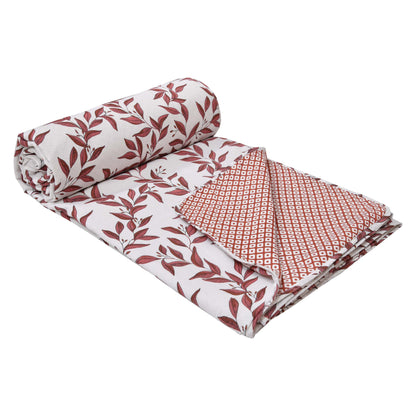 Dohar Cotton-Double Bed- Autumn Red