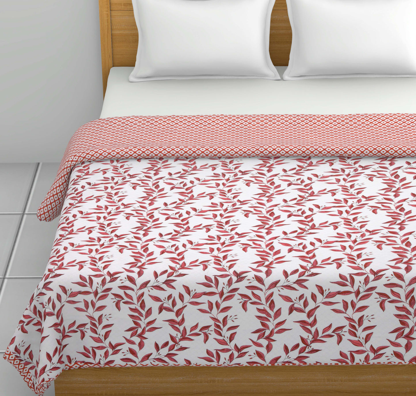 Dohar Cotton-Double Bed- Autumn Red