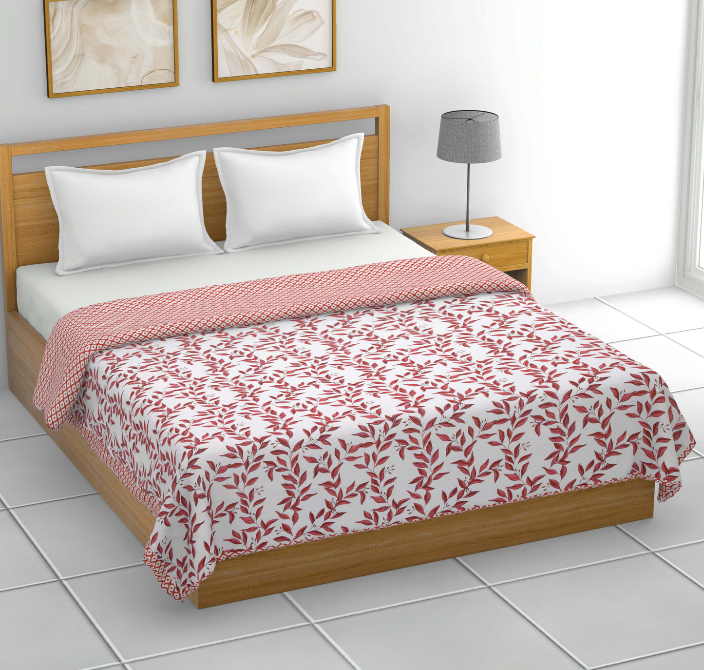 Dohar Cotton-Double Bed- Autumn Red