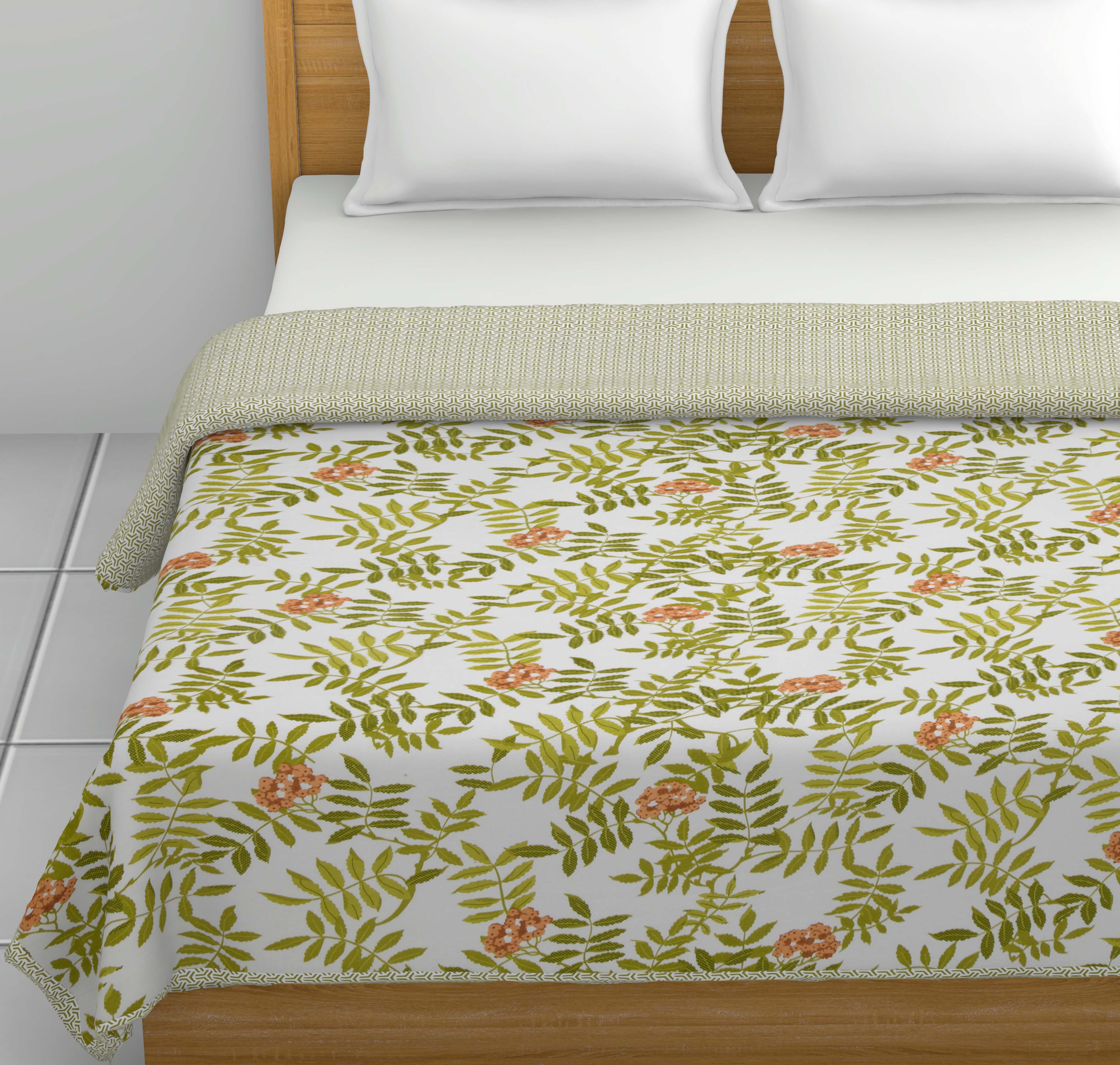 Dohar Cotton-Double Bed- Autumn Green