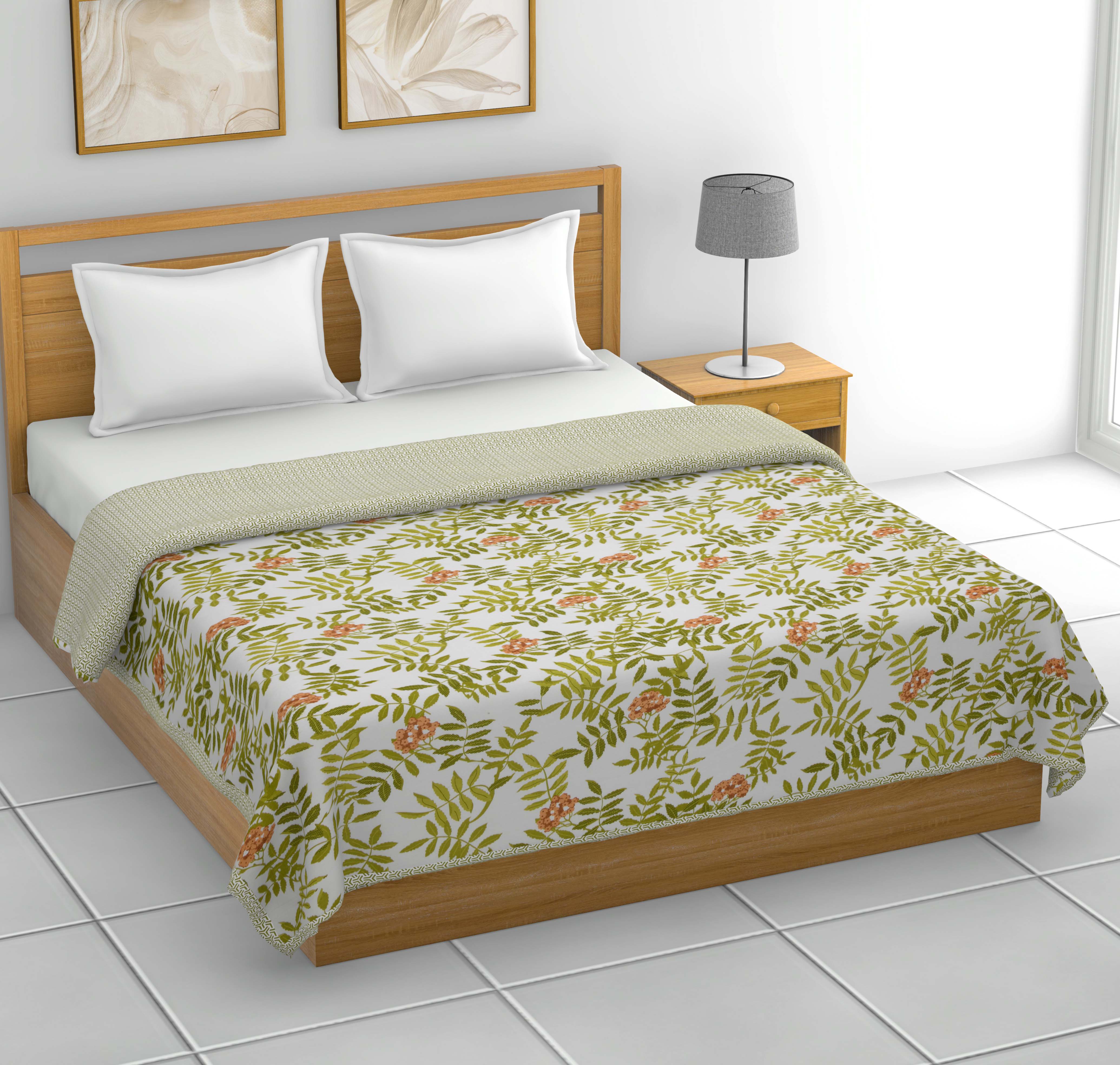 Dohar Cotton-Double Bed- Autumn Green