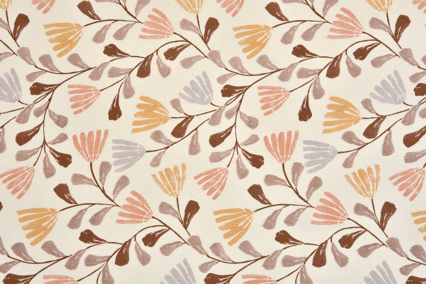 Pure Cotton Printed Bedsheet- Double Bed -Brown Leaf