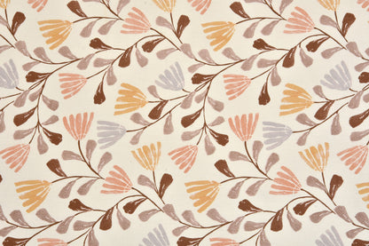 Pure Cotton Printed Bedsheet- Double Bed -Brown Leaf