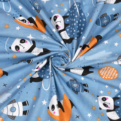 Pure Cotton Printed Bedsheet- Double Bed -For Kids - Panda Universe