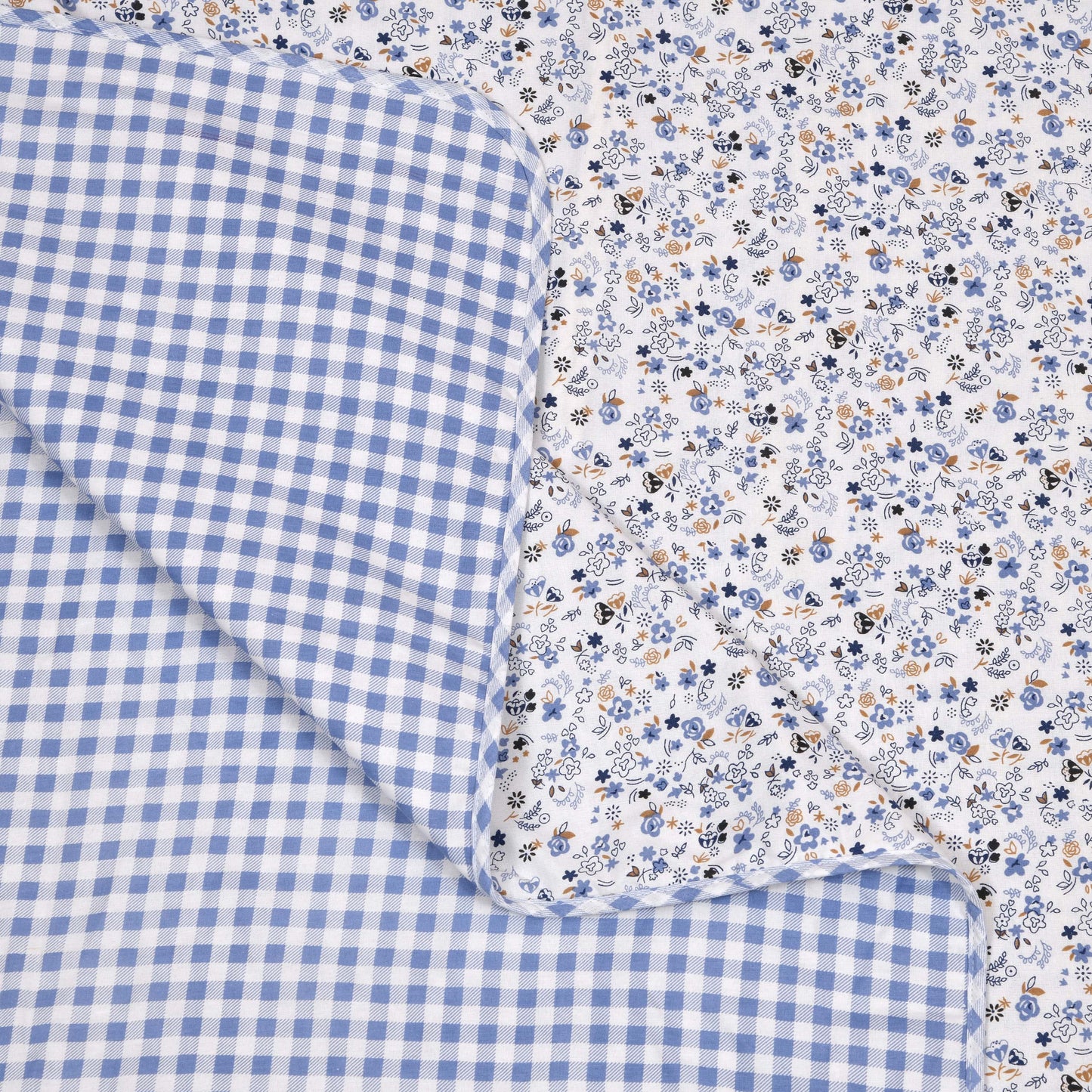 Dohar Cotton-Double Bed- Smart Blue Small Print
