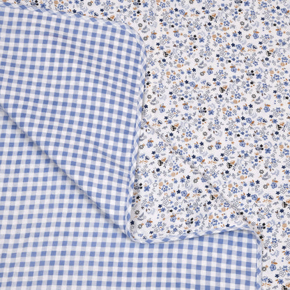 Dohar Cotton-Double Bed- Smart Blue Small Print