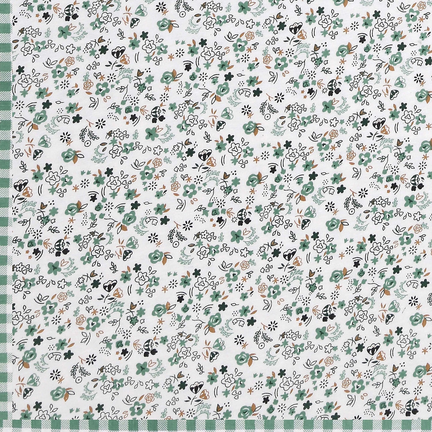Dohar Cotton-Double Bed- Fresh Green Small Print