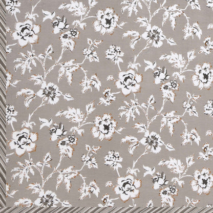 Dohar Cotton-Double Bed- Muddy Brown Flora