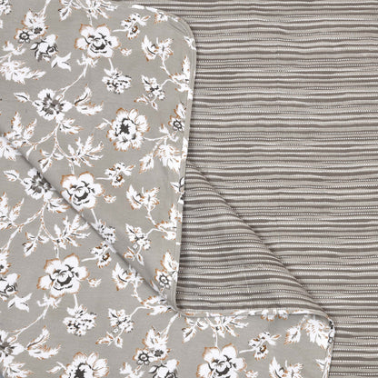 Dohar Cotton-Double Bed- Muddy Brown Flora