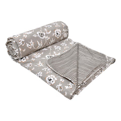 Dohar Cotton-Double Bed- Muddy Brown Flora