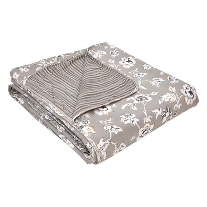 Dohar Cotton-Double Bed- Muddy Brown Flora