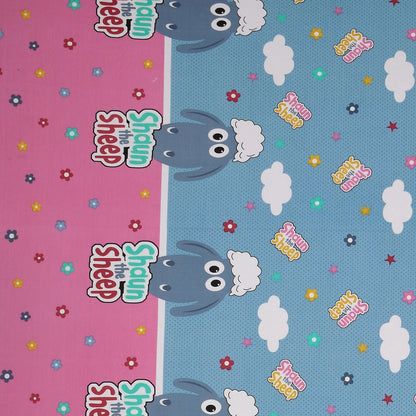 Pure Cotton Printed Bedsheet- Double Bed -For Kids - Shaun the Sheep