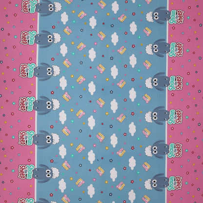 Pure Cotton Printed Bedsheet- Double Bed -For Kids - Shaun the Sheep
