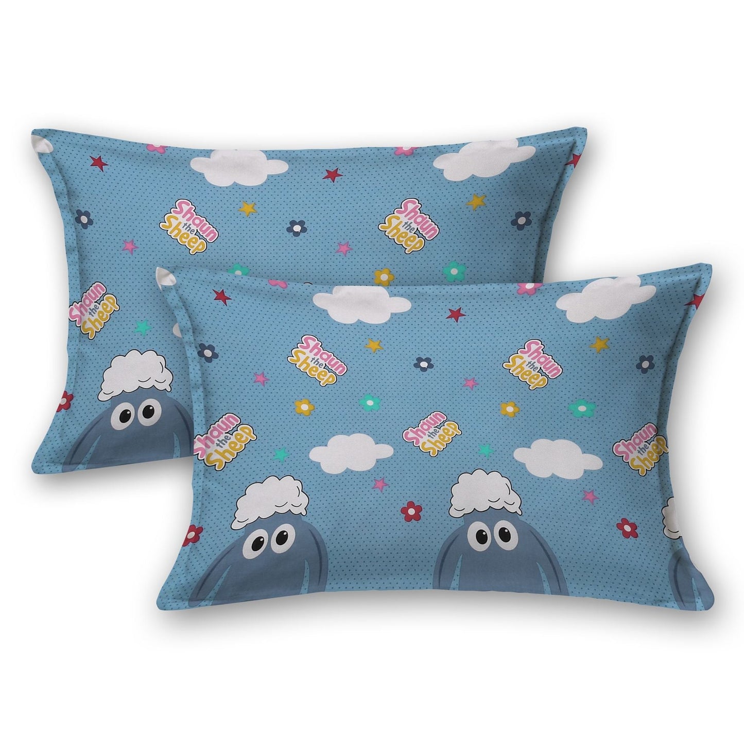 Pure Cotton Printed Bedsheet- Double Bed -For Kids - Shaun the Sheep