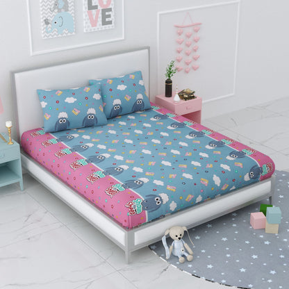 Pure Cotton Printed Bedsheet- Double Bed -For Kids - Shaun the Sheep